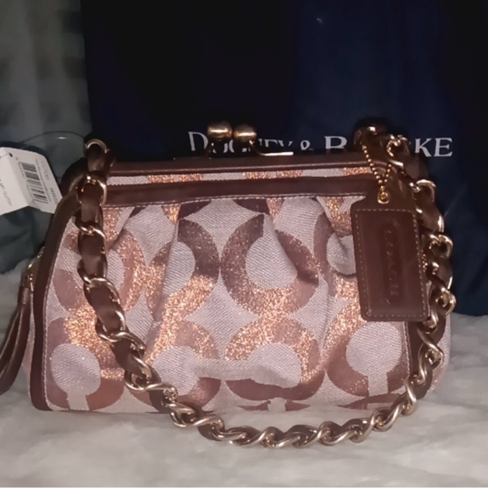 Coach Optic Signature Rose Gold Parker Shoulder Bag